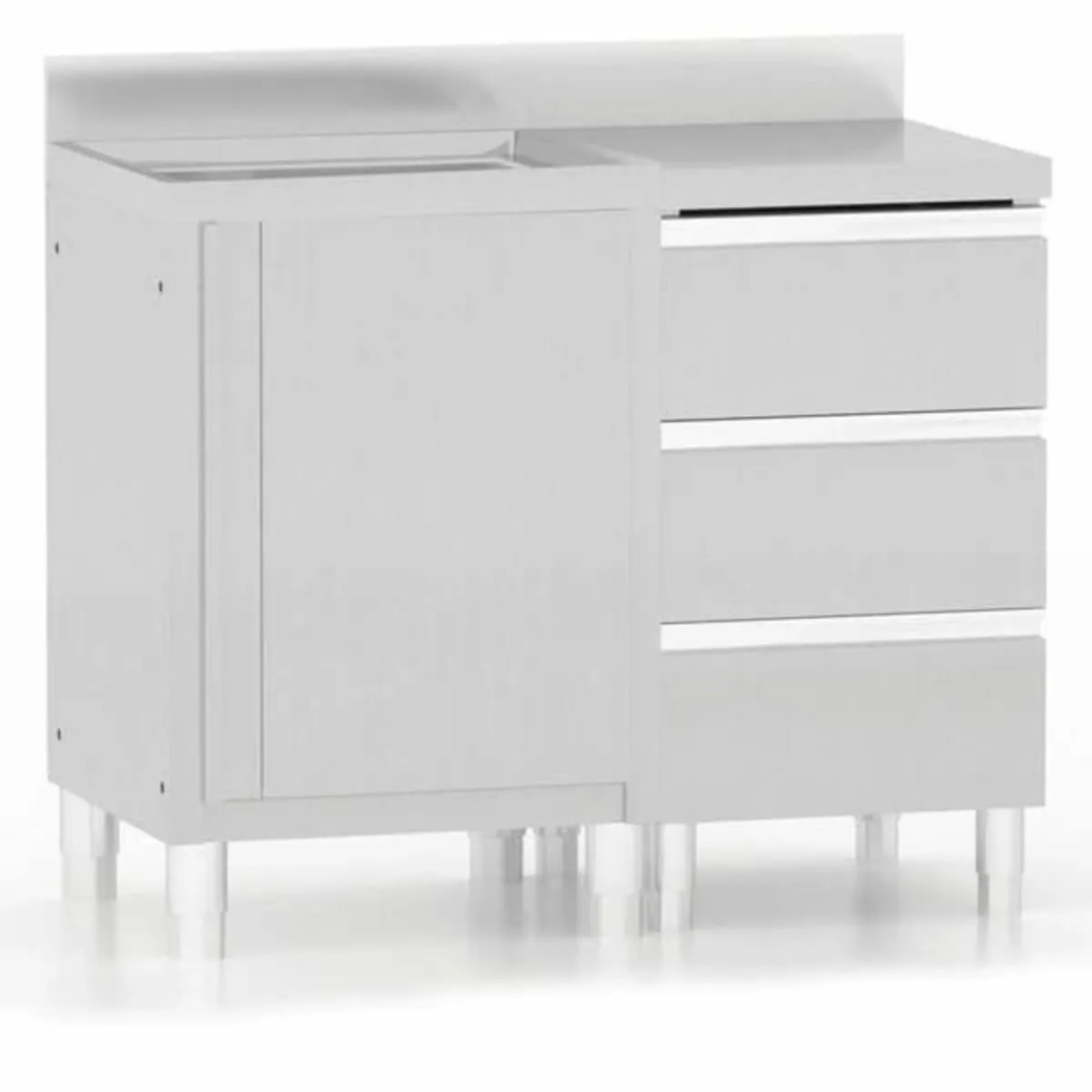 Commercial Kitchen Cabinets 2 pcs Stainless Steel - Image 1