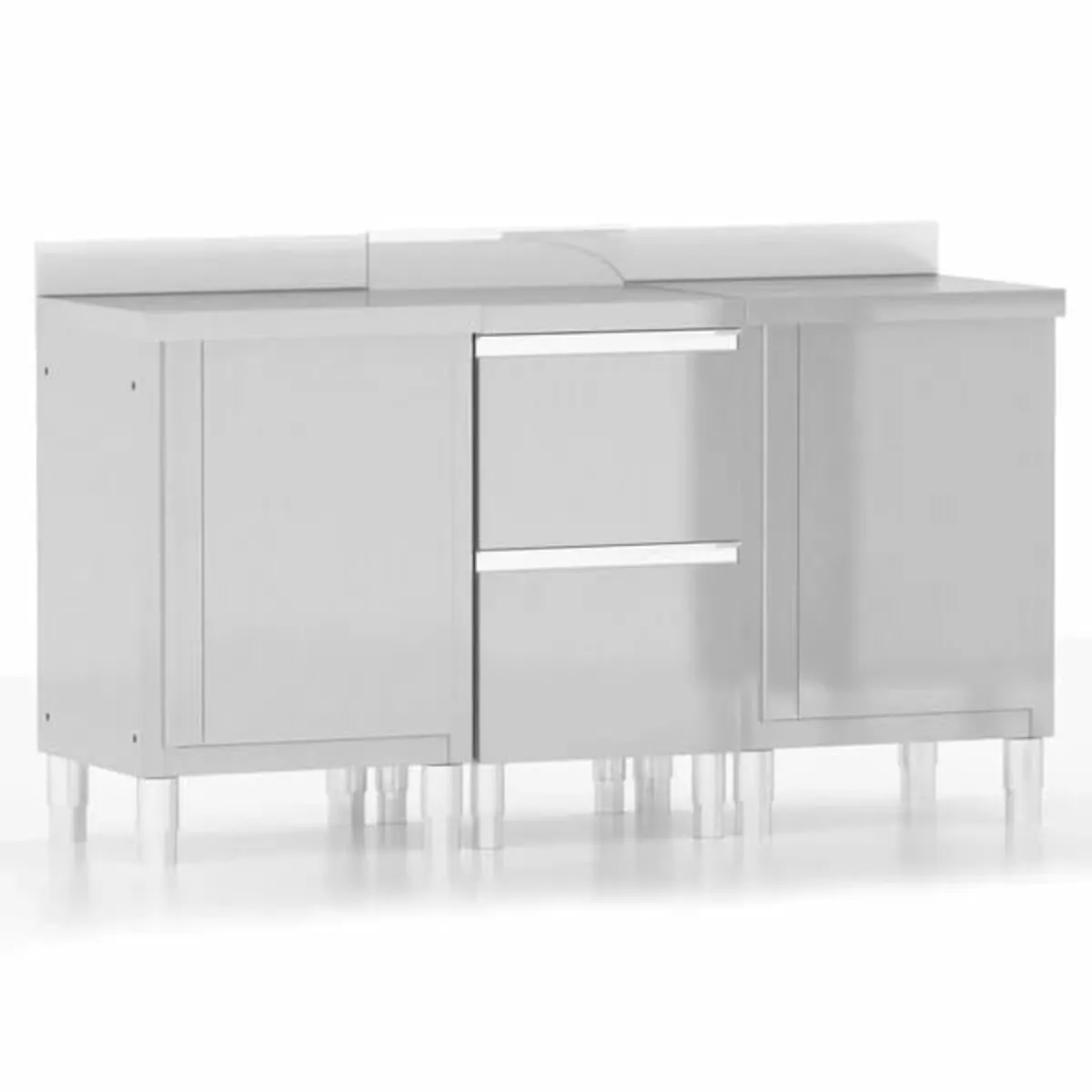 Commercial Kitchen Cabinets 3 pcs Stainless Steel - Image 1