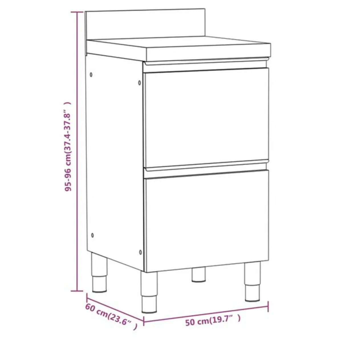 Commercial Kitchen Cabinets 3 pcs Stainless Steel - Image 4