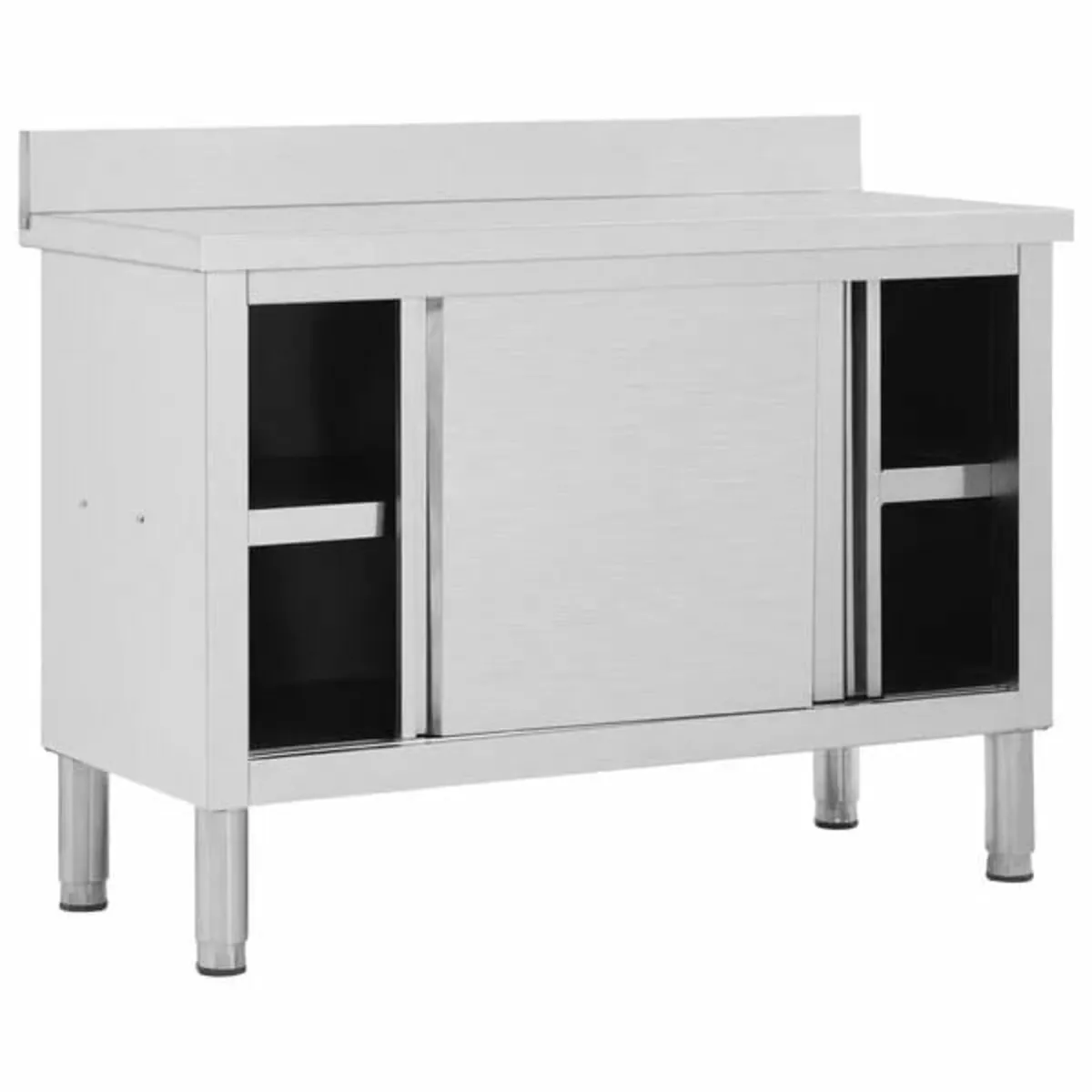 Work Table with Sliding Doors 120x50x(95-97) cm St - Image 4