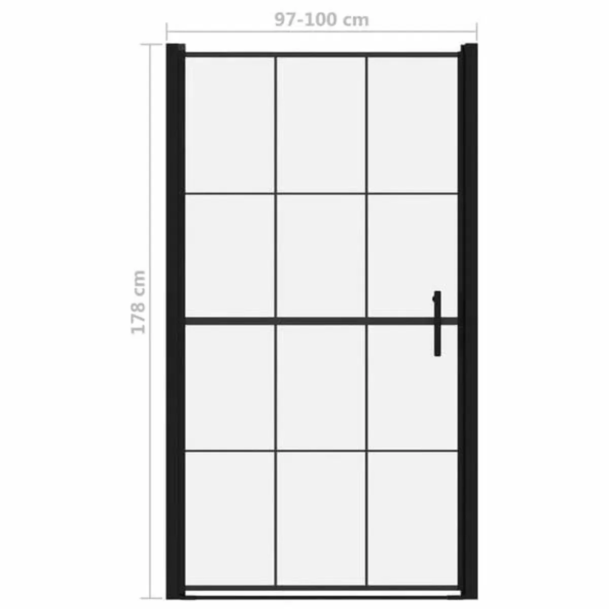 Shower Door Tempered Glass 100x178 cm Black - Image 3