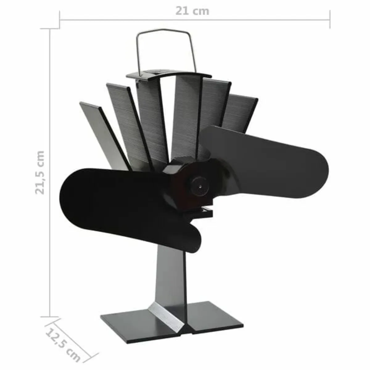 Heat Powered Stove Fan 2 Blades Black - Image 4