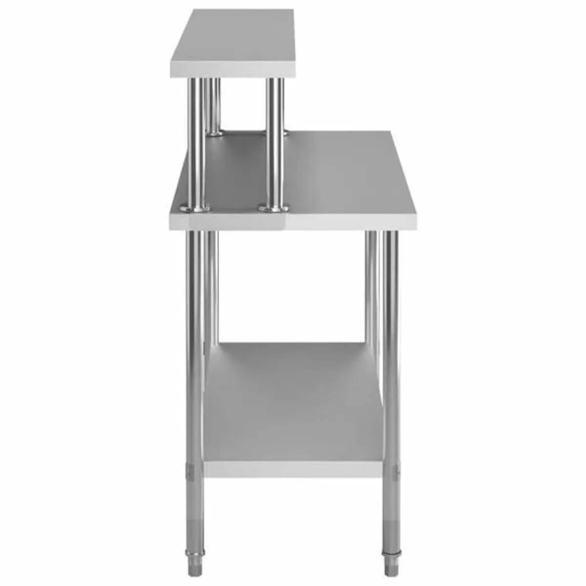 Kitchen Work Table with Overshelf 120x60x120 cm St - Image 3