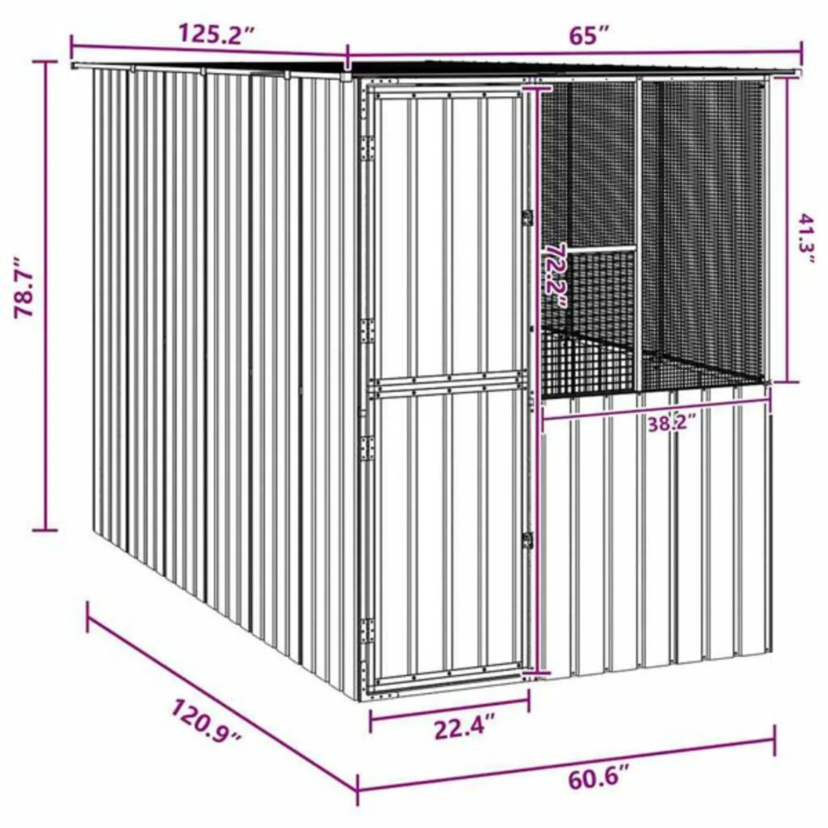 Bird Cage Anthracite 315 x 167 x 200 cm Galvanised - Image 3