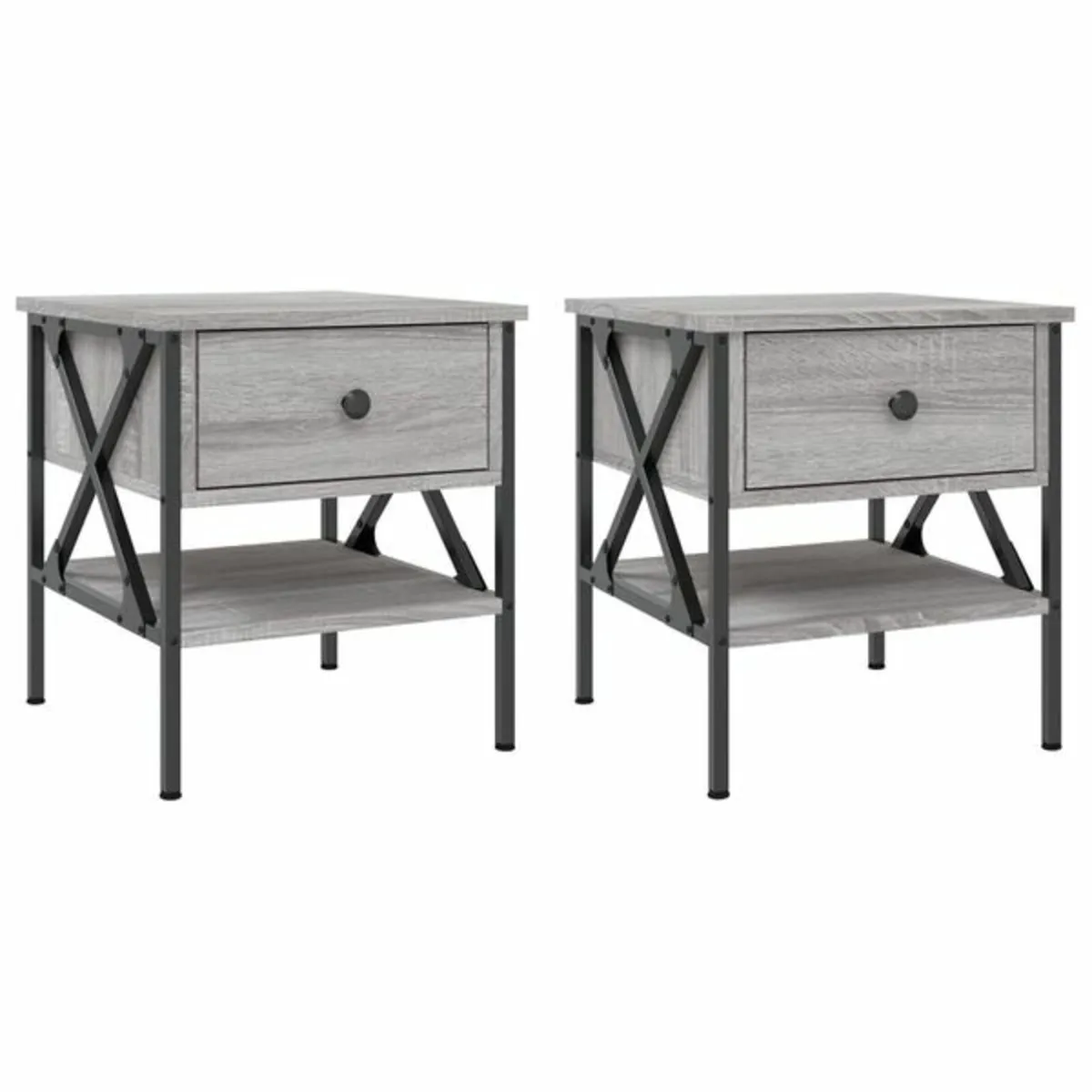 Bedside Tables 2 pcs Grey Sonoma 40x42x45 cm Engin - Image 1