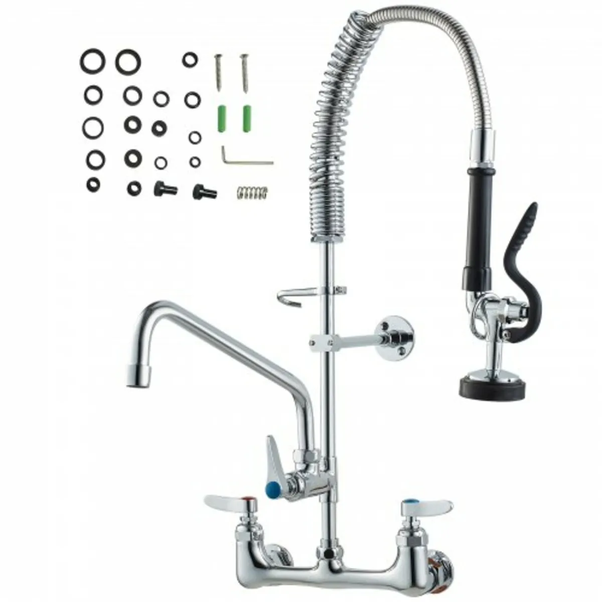 Commercial Faucet with Pre-Rinse Sprayer, 25" (63. - Image 1