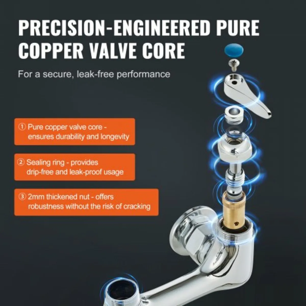 Commercial Faucet with Pre-Rinse Sprayer, 25" (63. - Image 3