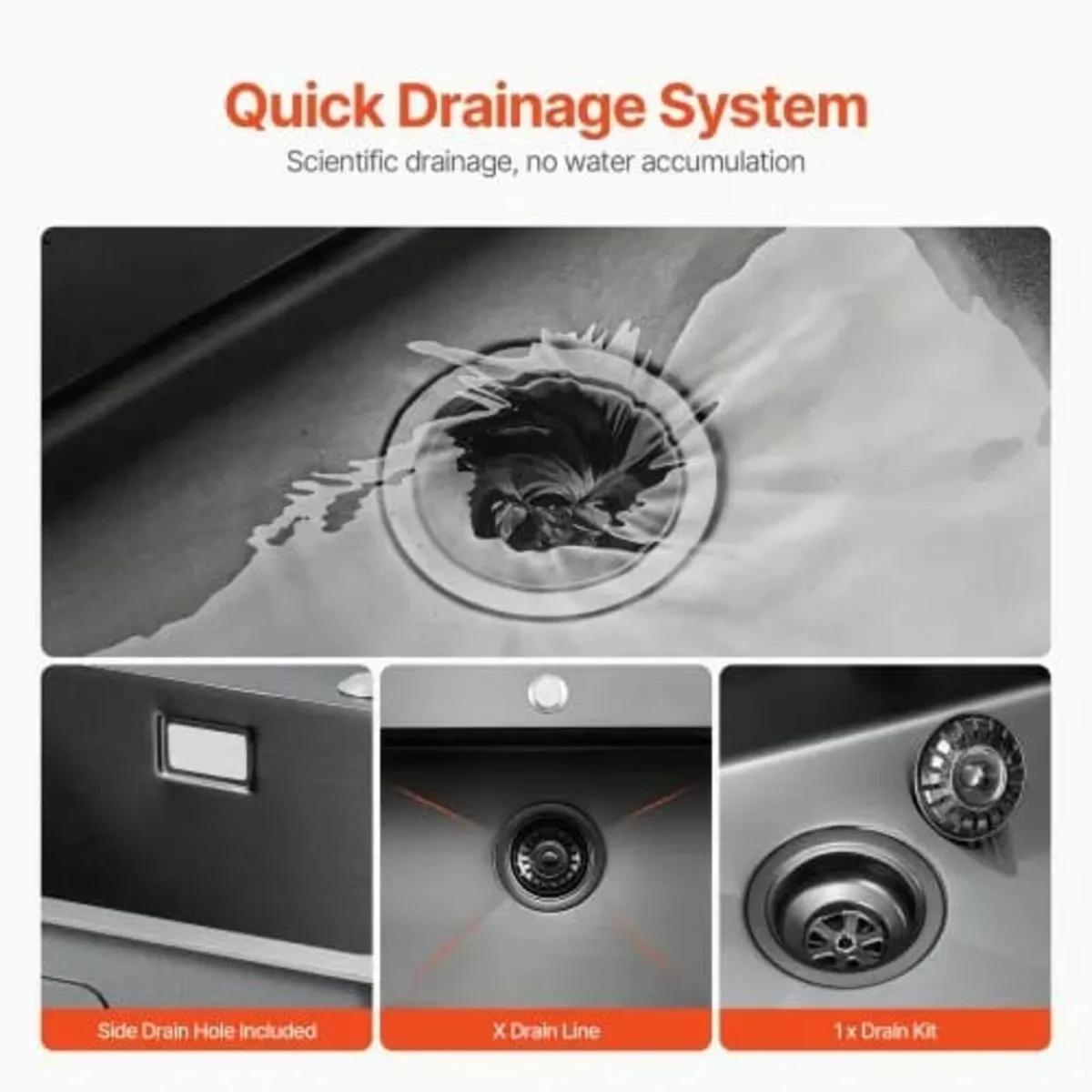 55cm Kitchen Sink Workstation, 304 Stainless Steel - Image 4