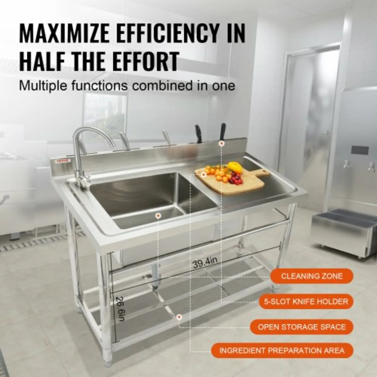 Utility Sink, 1 Compartment Free Standing Small Si - Image 4