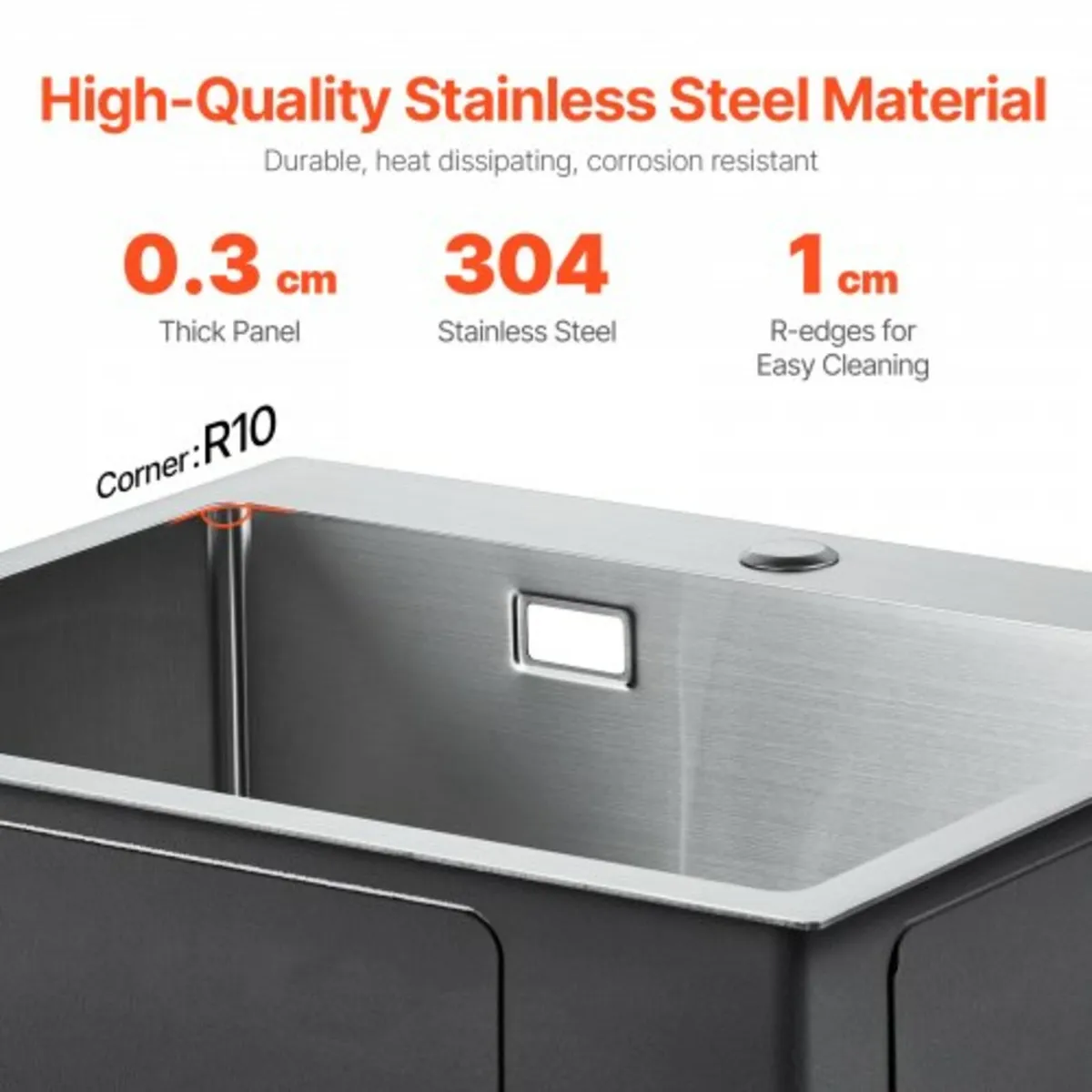 68cm Kitchen Sink Workstation, 304 Stainless Steel - Image 4