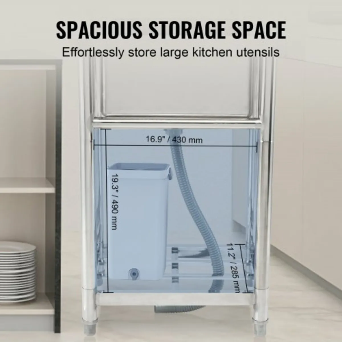 Stainless Steel Utility Sink, 1 Compartment Free S - Image 4