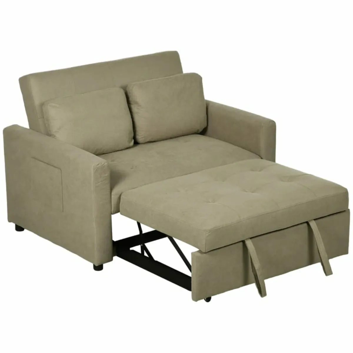 Loveseat Sofa Bed, Convertible Bed Settee with 2 C - Image 1