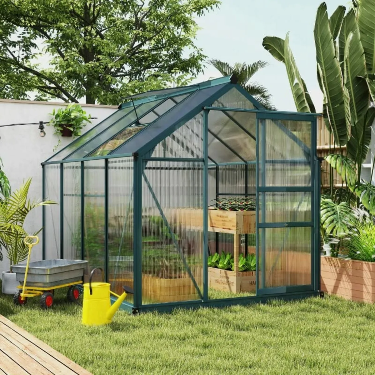 Clear Polycarbonate Greenhouse Large Walk-In Green - Image 3