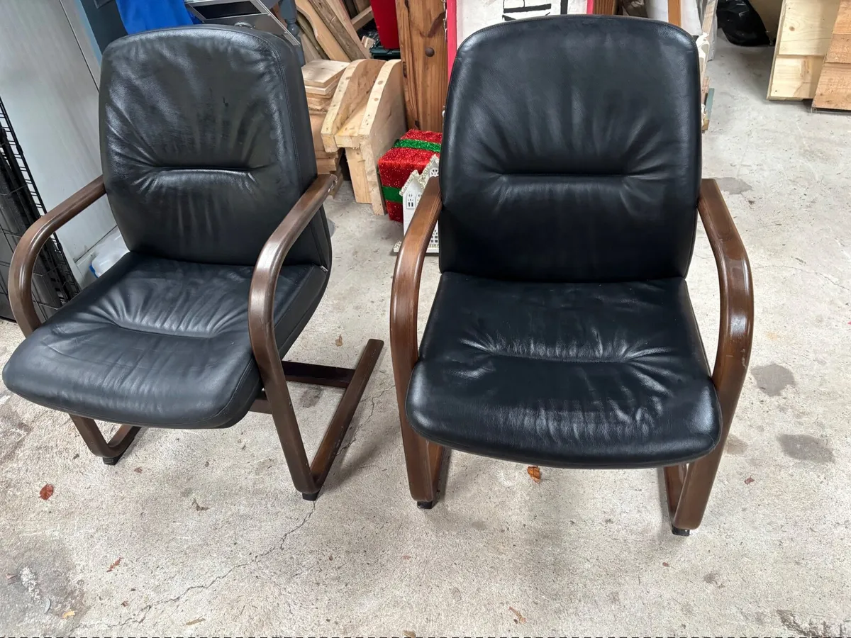 Chairs black leather