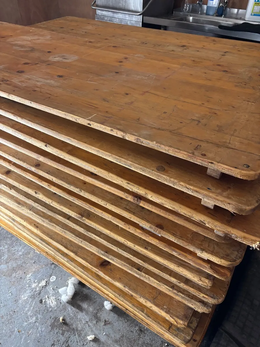 6ft pine Trestle Tables - Image 1