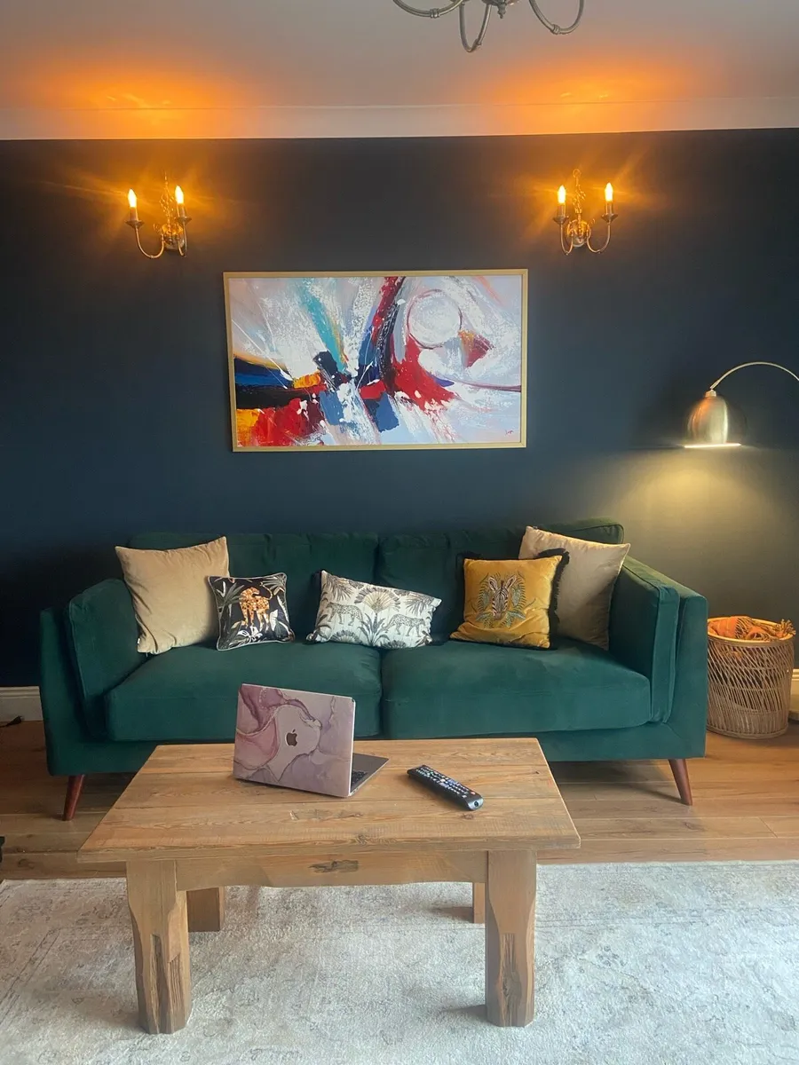 3 Seater Green Velvet Sofa - Bellini - Image 1