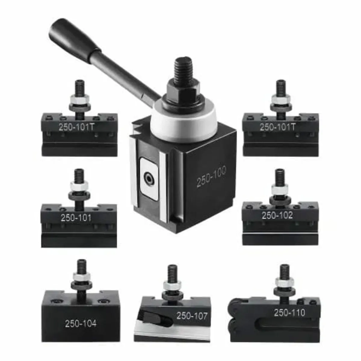 Quick Change Tool Post Set, 8 Pcs, Includes Lathe - Image 1