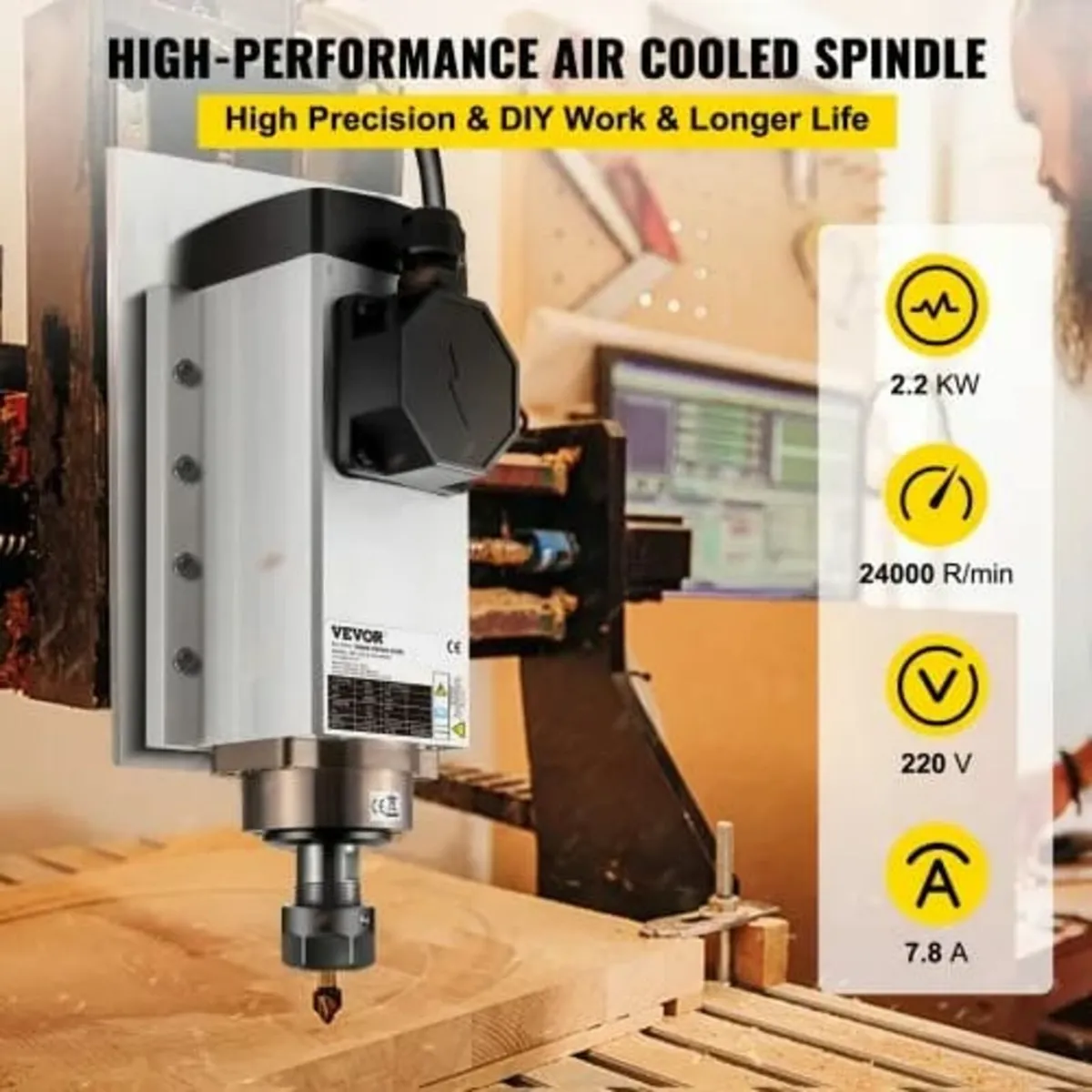 Air Cooled Spindle Motor 2.2KW CNC Spindle Motor 2 - Image 2