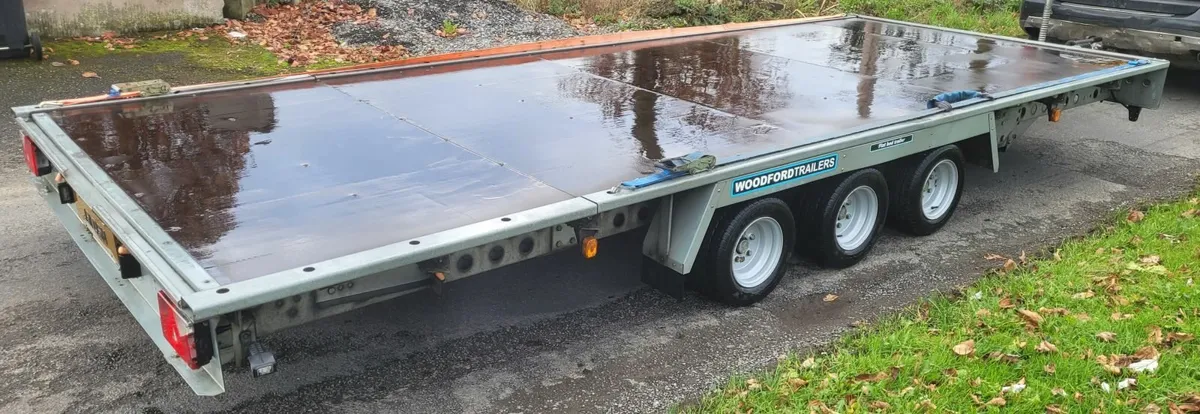 2023 Woodford 18ft Tri-Axle Tilt Bed Transporter - Image 3