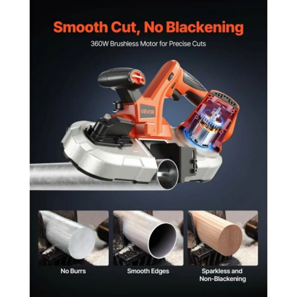 Portable Band Saw, 65 x 65 mm Cutting Depth, 360W - Image 4