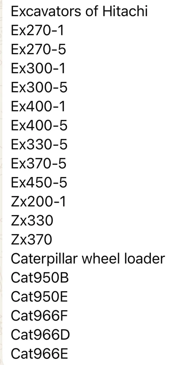 Hitachi ex200 ex300 ex400 ex450 wanted - Image 1