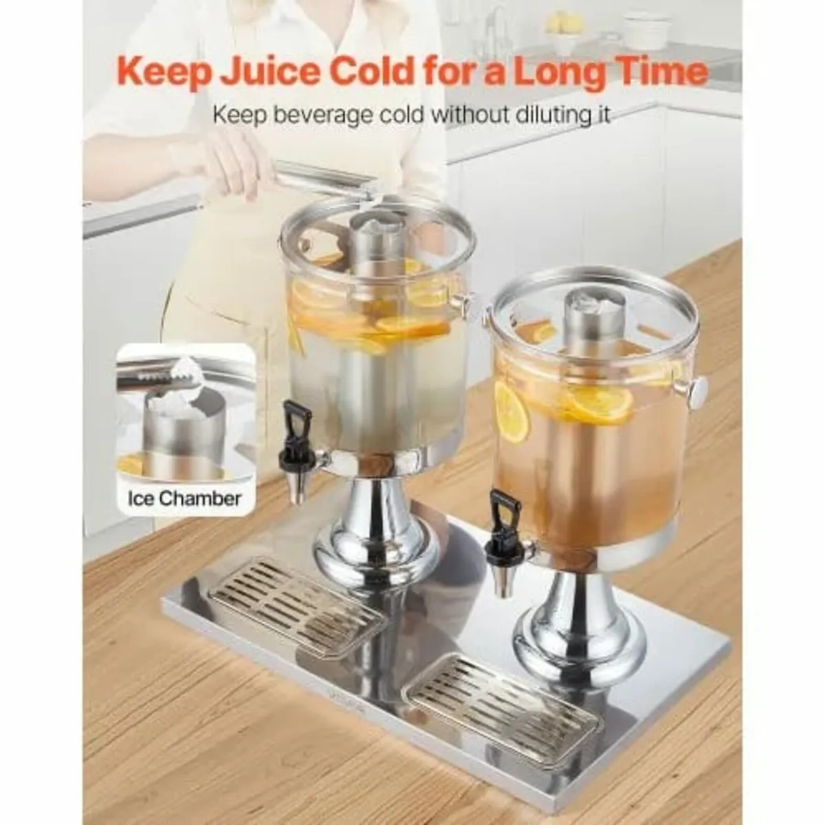 Beverage Dispenser, 8L x 2 Drink Dispenser for Par - Image 4