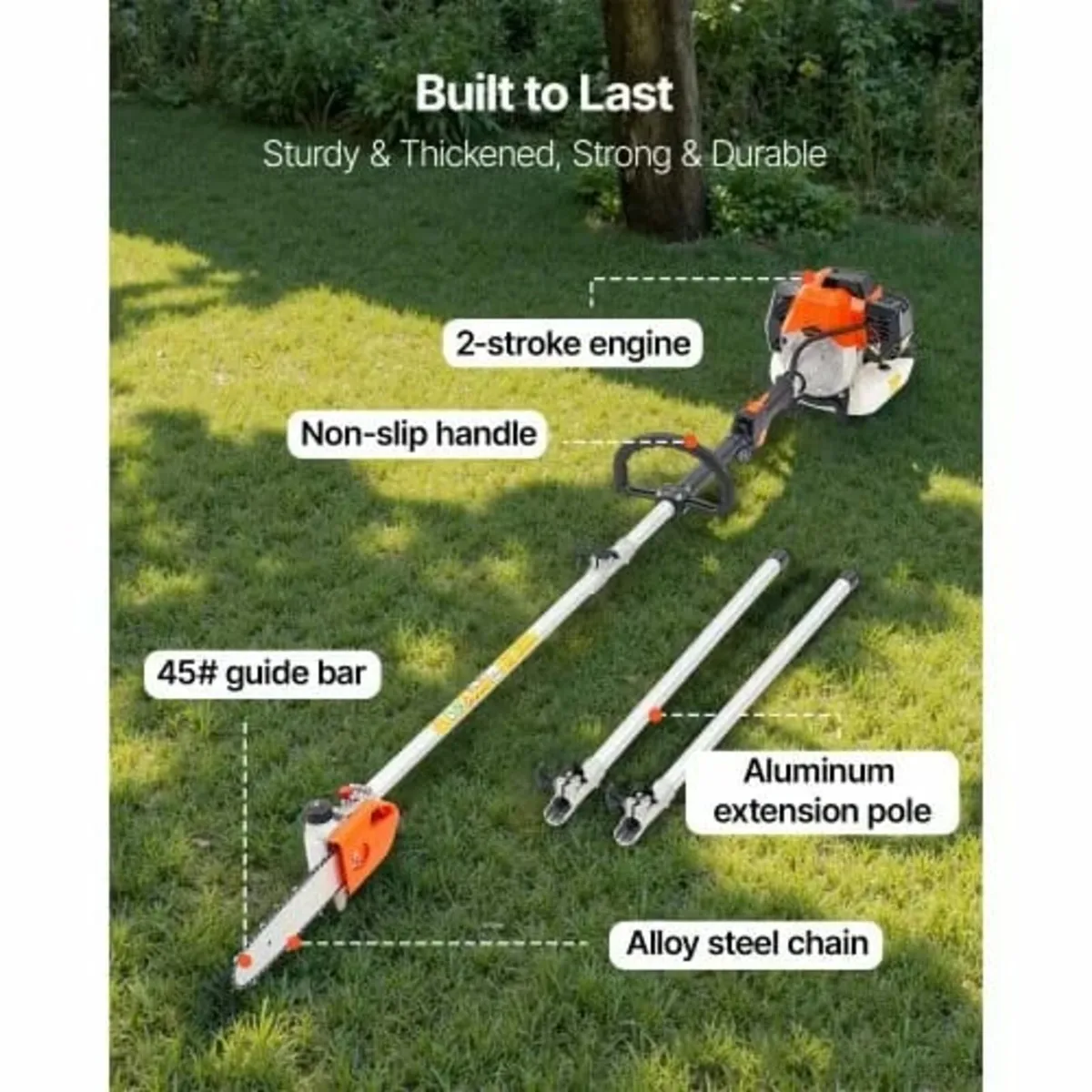 Gas Pole Saw, 43CC 2 Stroke Gas Powered Pole Saws - Image 2