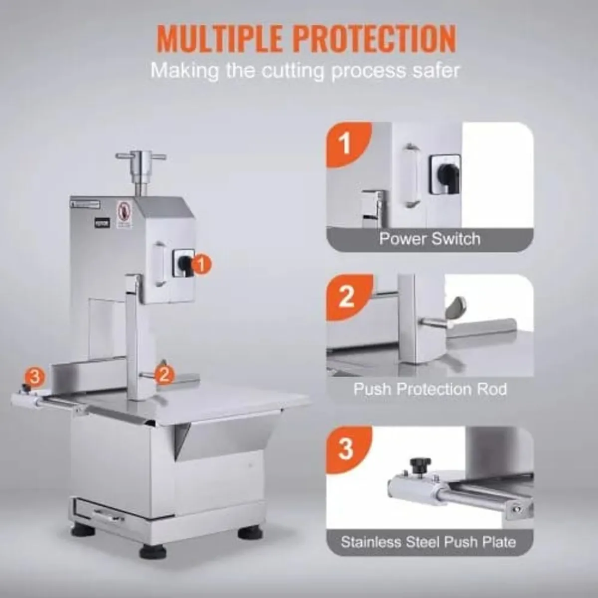 2200W Commercial Electric Meat Bandsaw Stainless S - Image 4