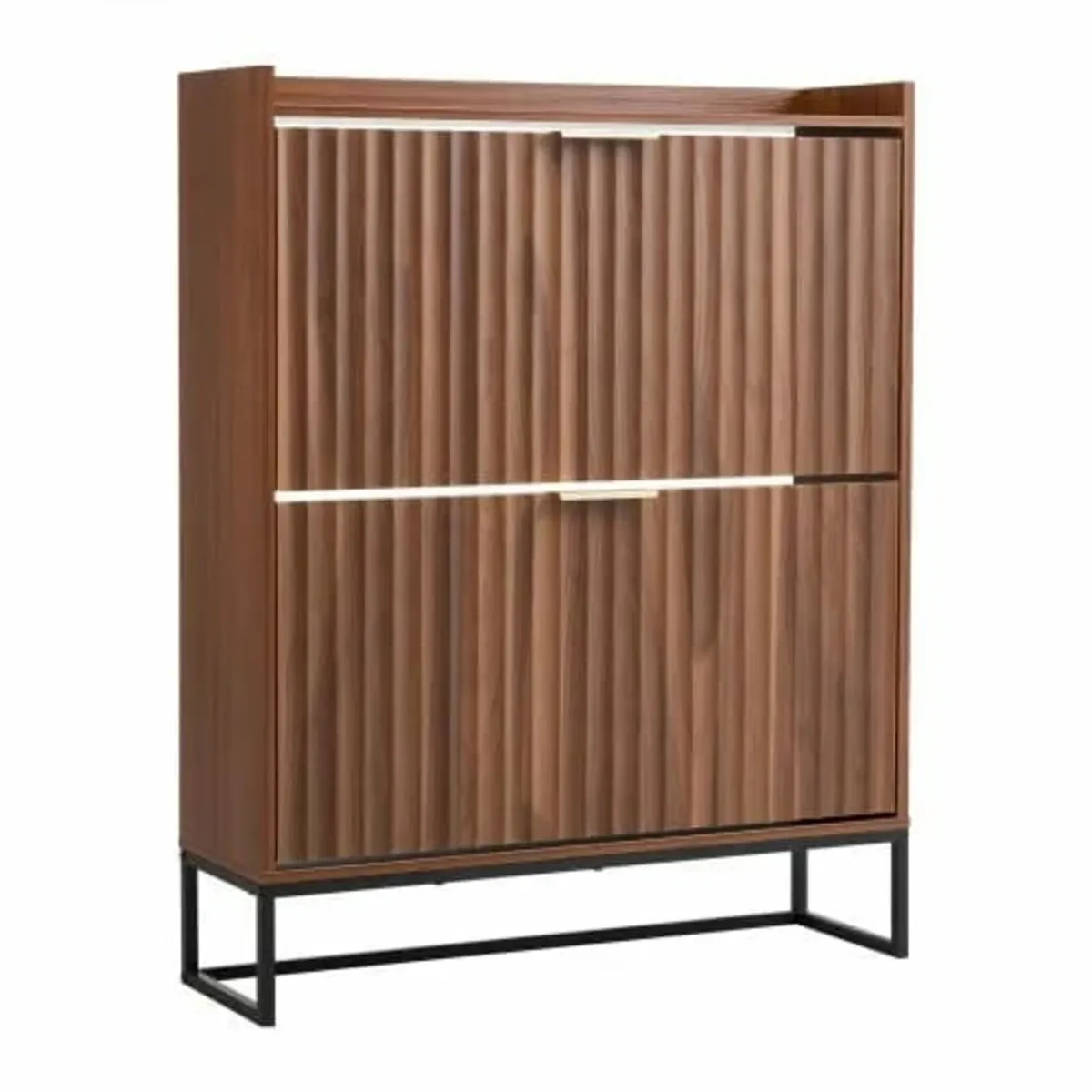 Shoe Cabinet with 2 Flip Drawers, Mid-Century Shoe - Image 1