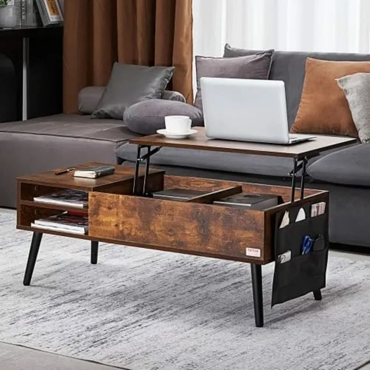 Lift Top Coffee Table, 39.4 in Rectangle Coffee Ta - Image 2