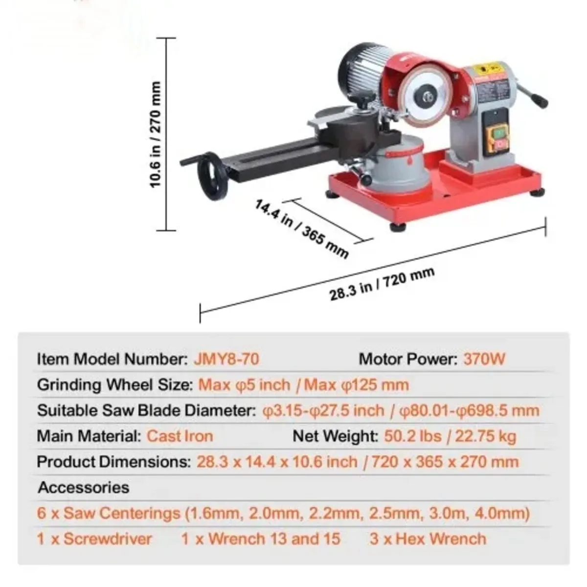 Circular Saw Blade Sharpener Grinder 370W 3600RPM - Image 3