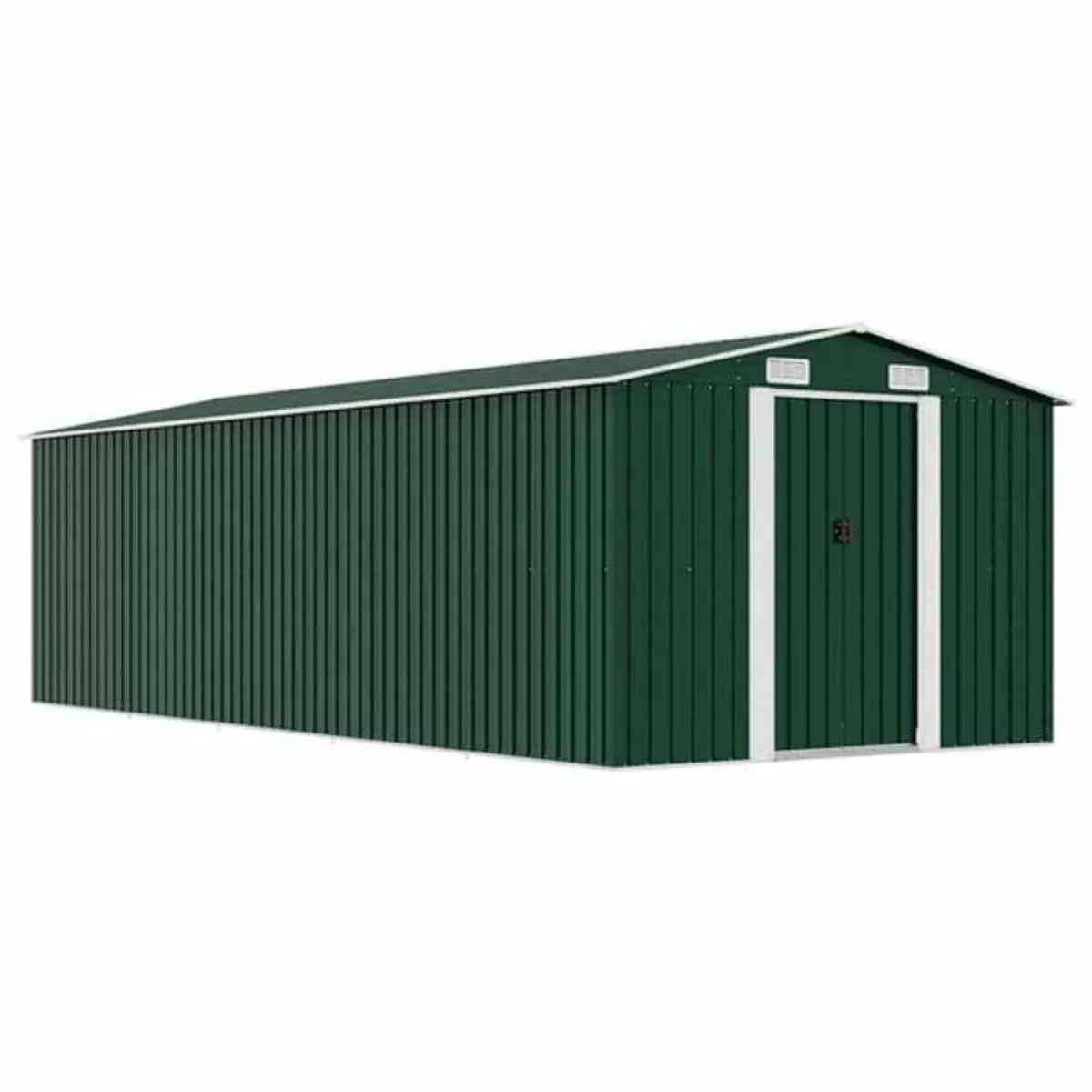 Garden Shed 257x580x181 cm Metal Green - Image 1