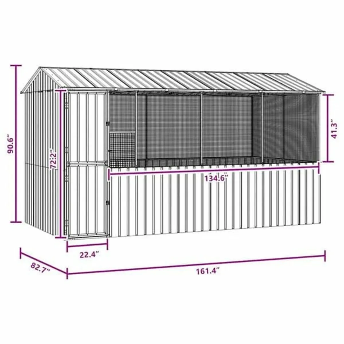 Bird Cage Anthracite 410 x 210 x 230 cm Galvanised - Image 3
