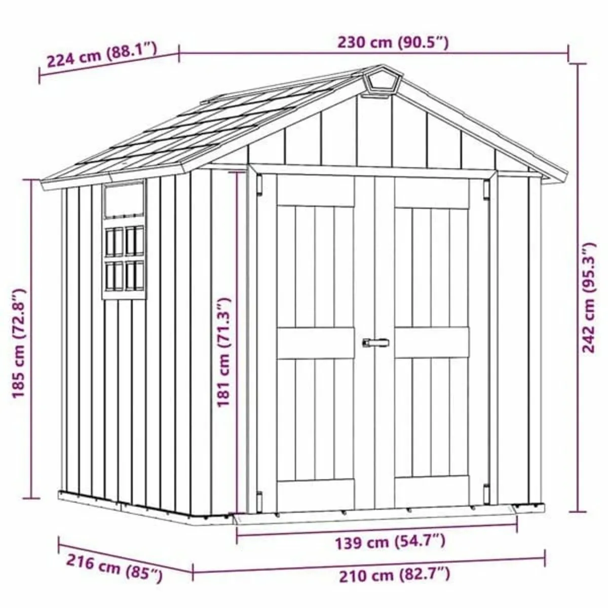 Garden Shed Oakland 757 Anthracite - Image 3