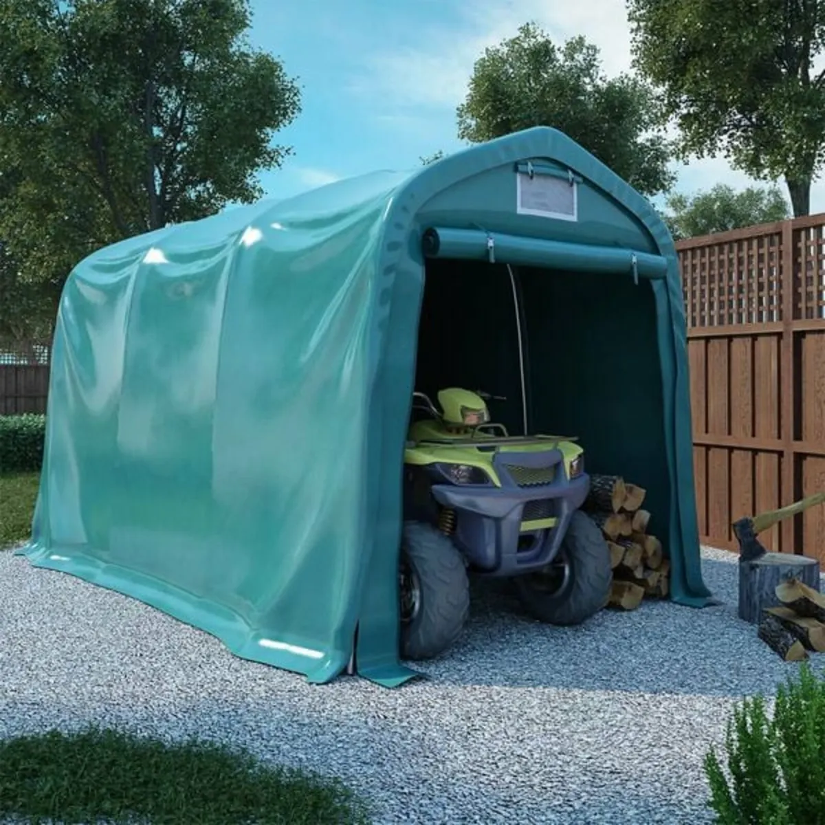 Garage Tent PVC 2.4x3.6 m Green - Image 2