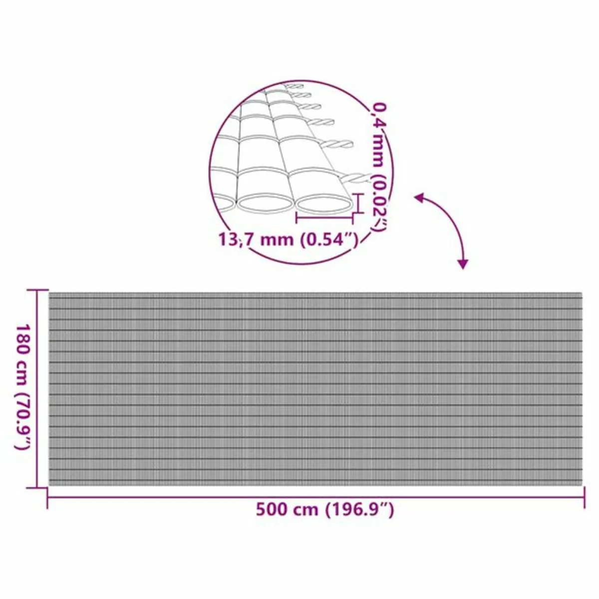 Garden Fence Double-Sided Brown 1.8x5 m PVC - Image 3