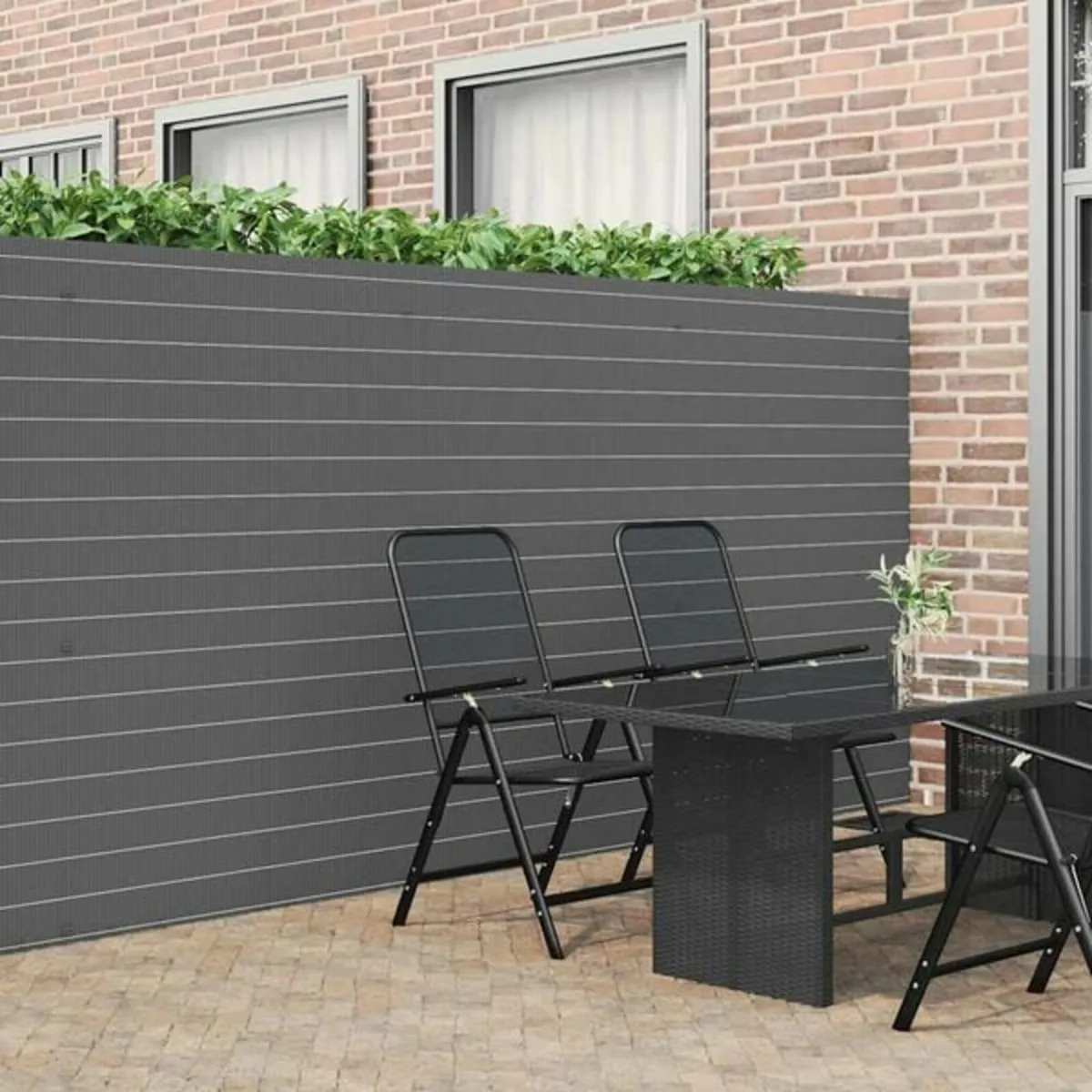 Garden Fence Double-Sided Grey 1.8x5 m PVC - Image 2