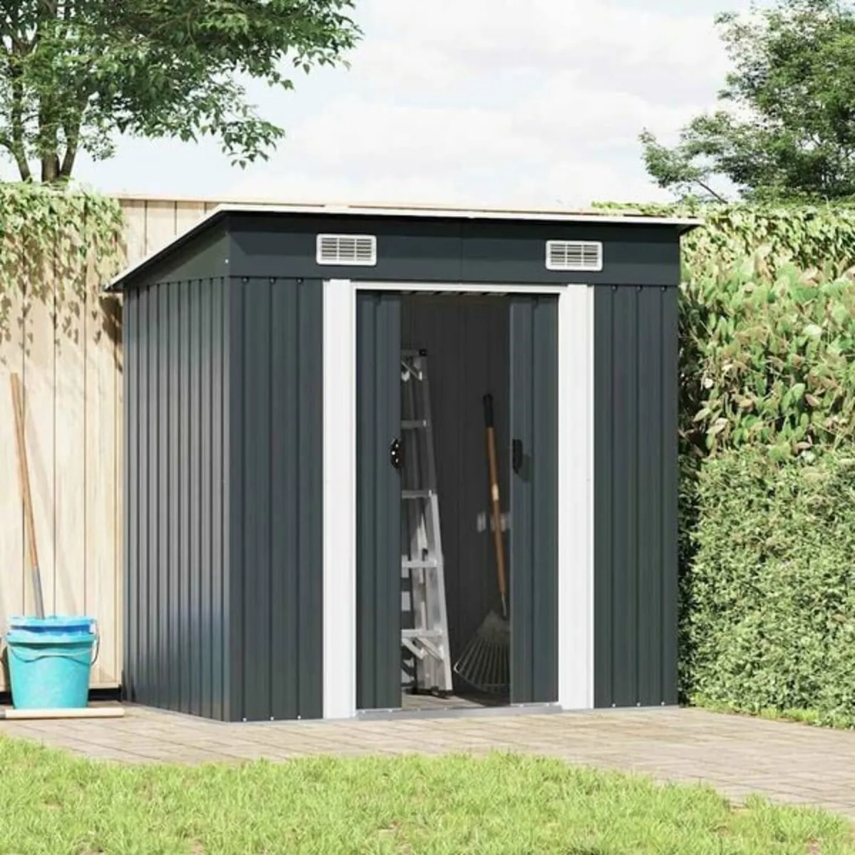 Garden Shed Anthracite Steel - Image 1