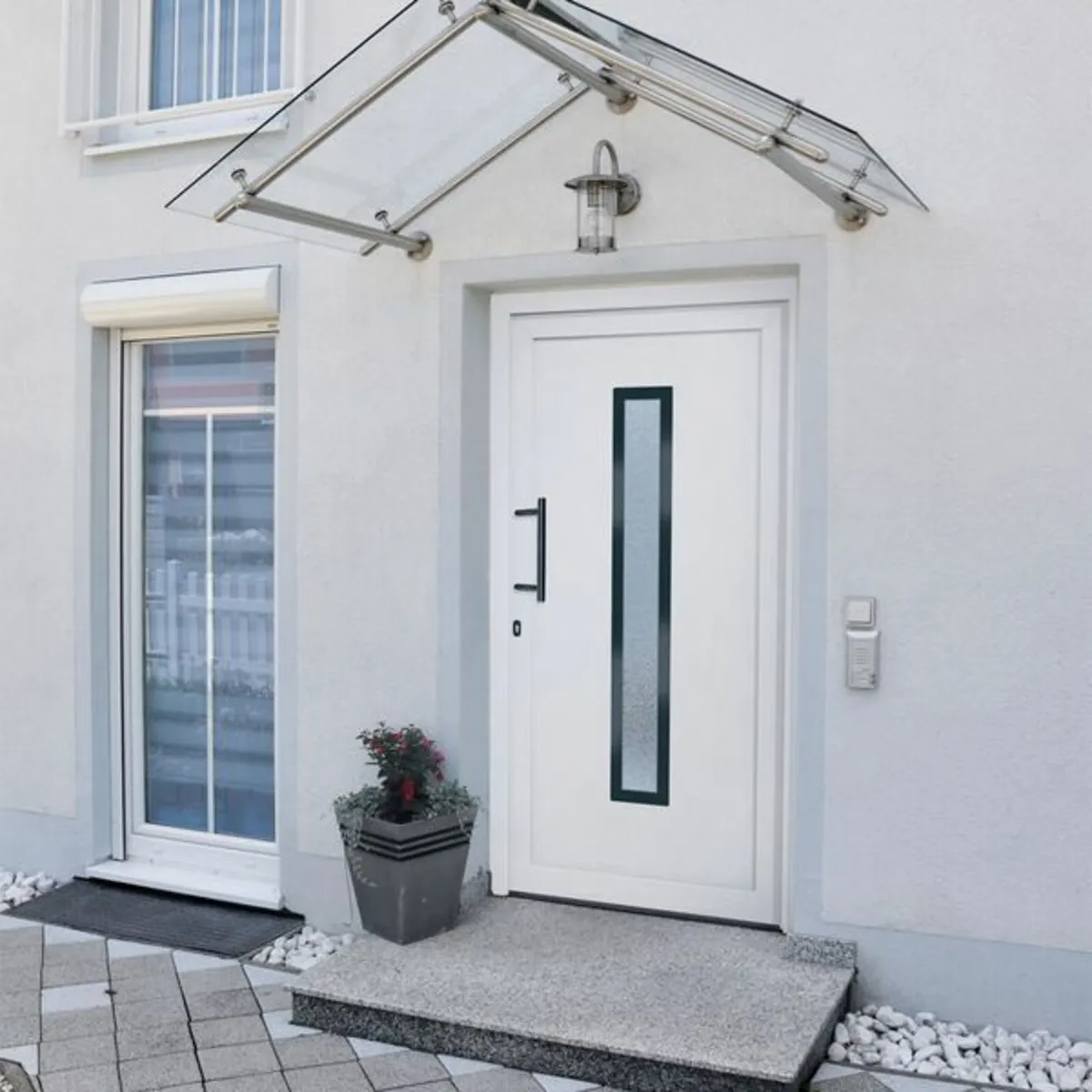 Front Door White 98x208 cm PVC - Image 2