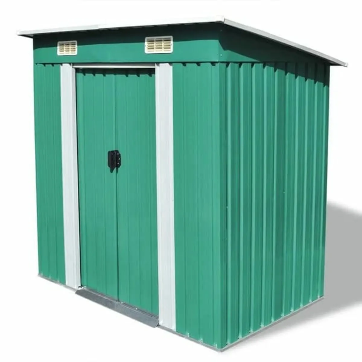 Garden Shed Green Metal - Image 1