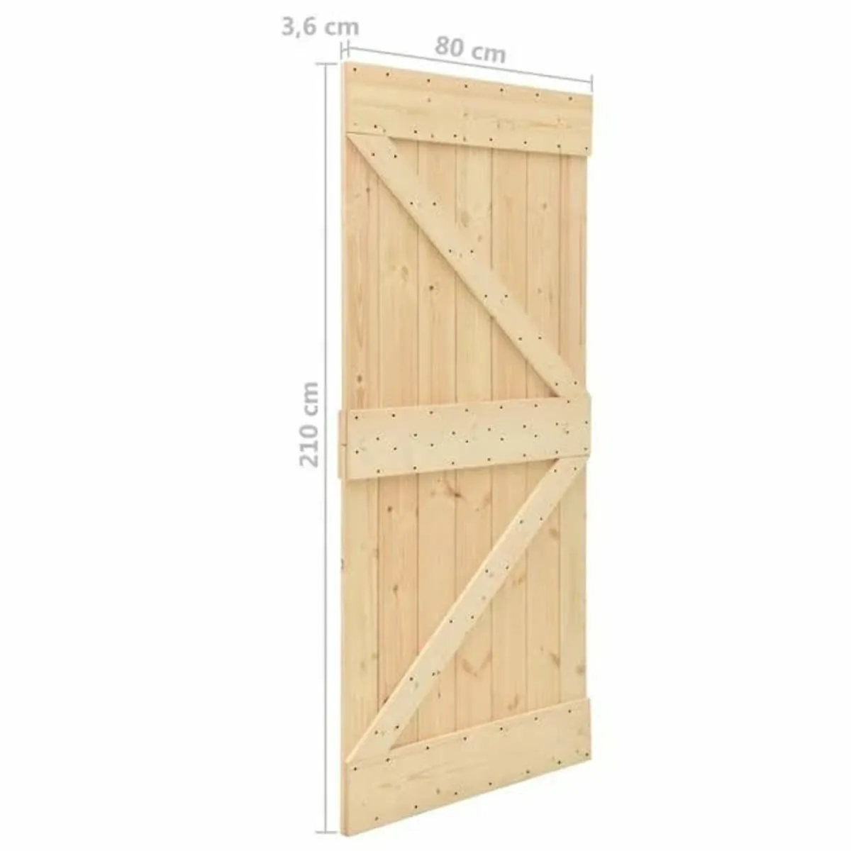 Sliding Door with Hardware Set 80x210 cm Solid Pin - Image 3