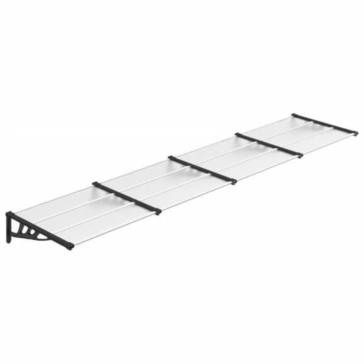 Door Canopy Black and Transparent 396x90 cm Polyca - Image 2