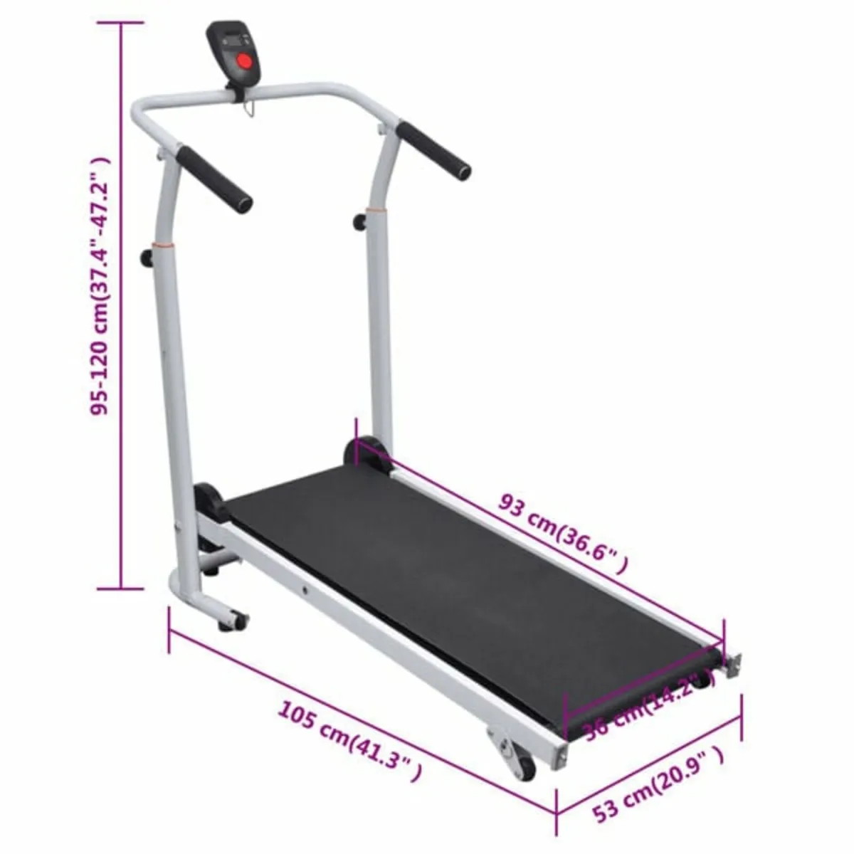 Mini Treadmill Folding 93 x 36 cm Black - Image 4