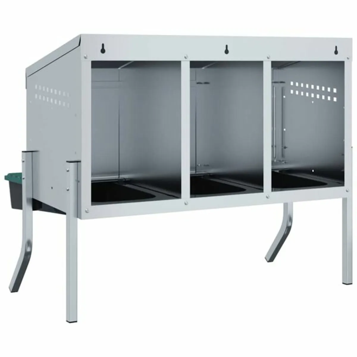 Chicken Nesting Box 3 Compartments with Legs Galva - Image 4