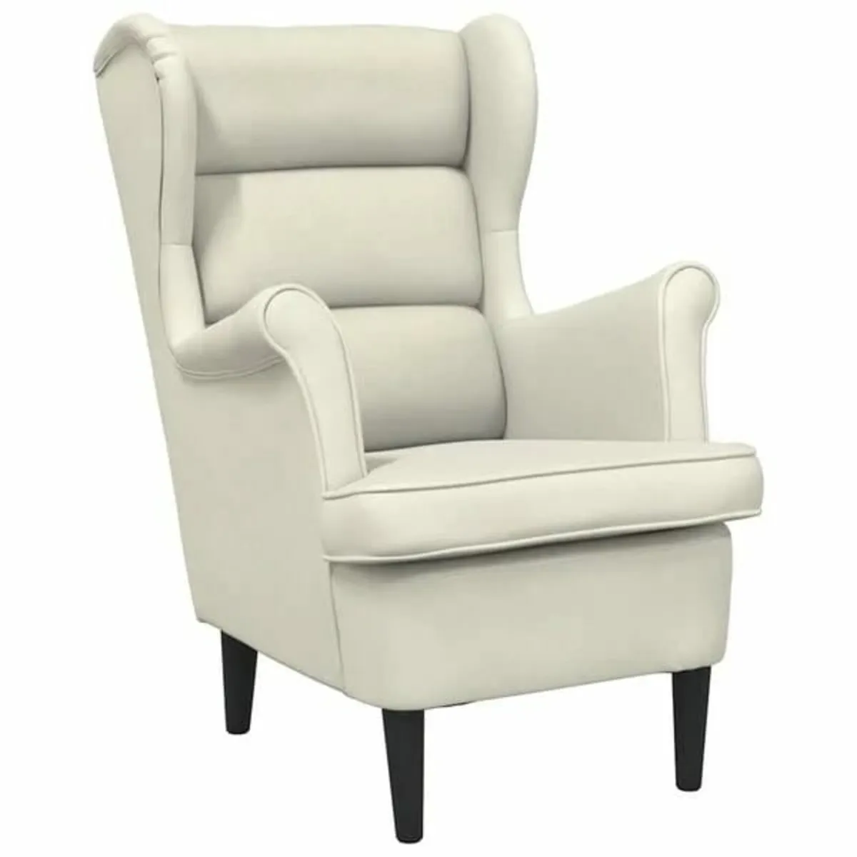 Armchair Cream White Velvet - Image 1
