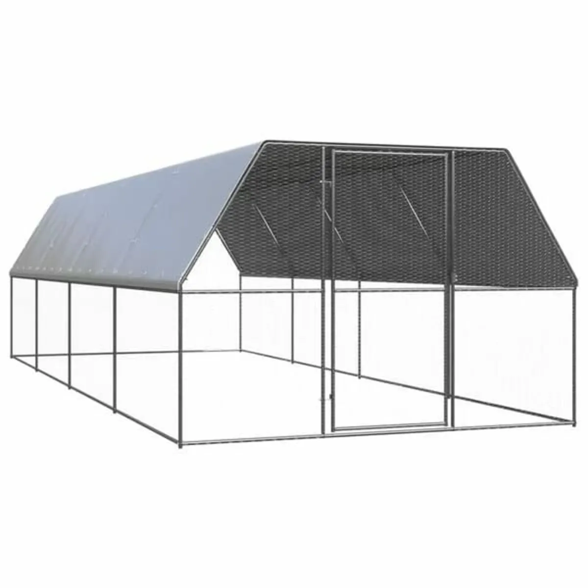 Outdoor Chicken Cage 3x8x2 m Galvanised Steel - Image 1
