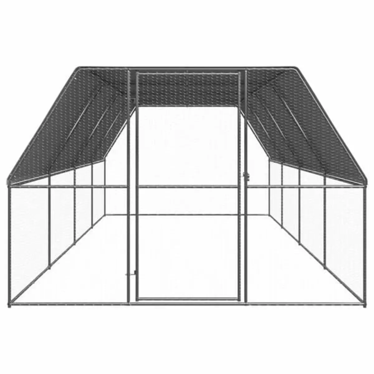 Outdoor Chicken Cage 3x8x2 m Galvanised Steel - Image 2