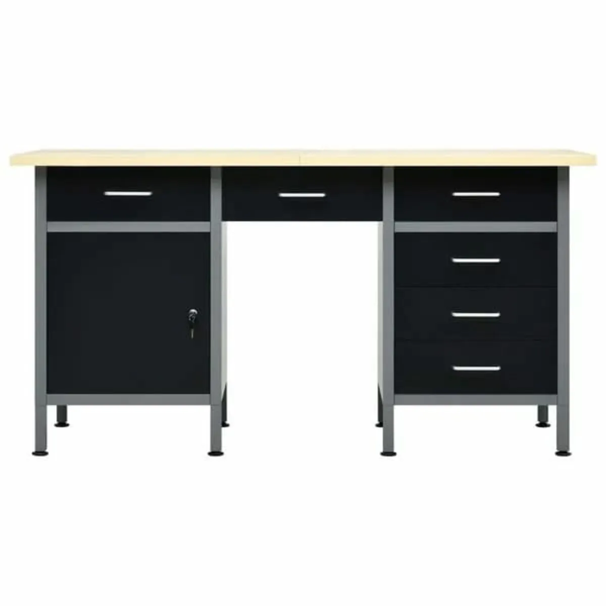 Workbench Black 160x60x85 cm Steel - Image 3
