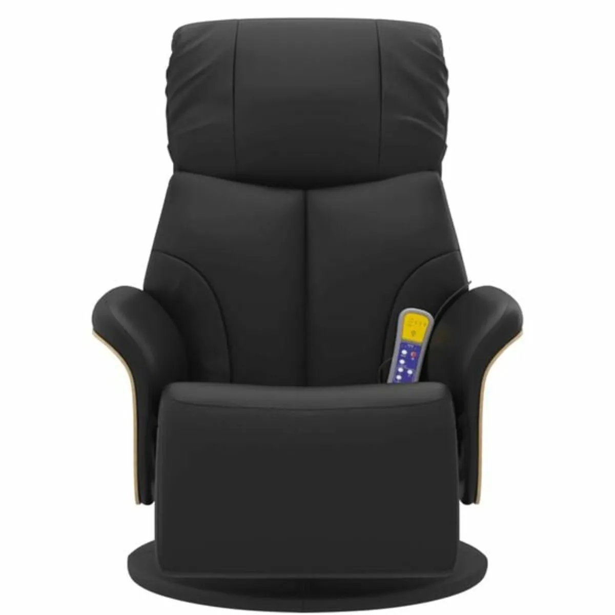 Massage Recliner Chair with Footrest Black Faux Le - Image 4