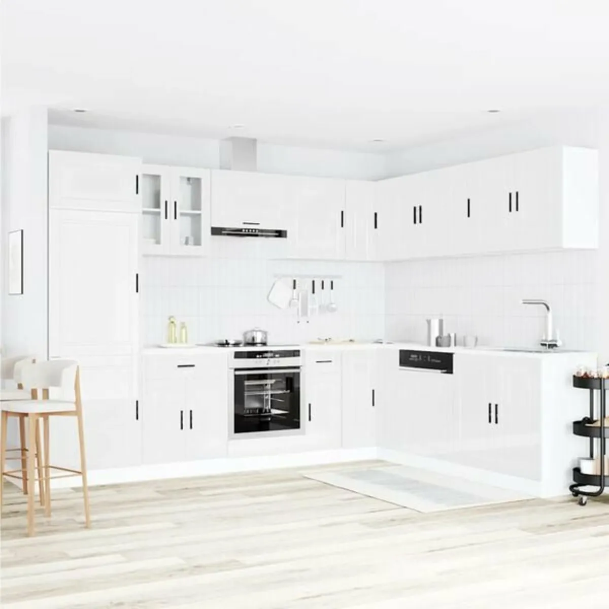 14 Piece Kitchen Cabinet Set Porto Gloss White Eng - Image 2